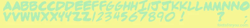 Adamb Font – Green Fonts on Yellow Background