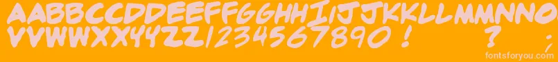 Adamb Font – Pink Fonts on Orange Background