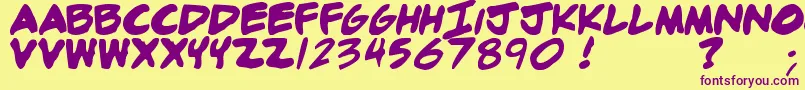 Adamb Font – Purple Fonts on Yellow Background