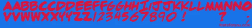 Adamb Font – Red Fonts on Blue Background