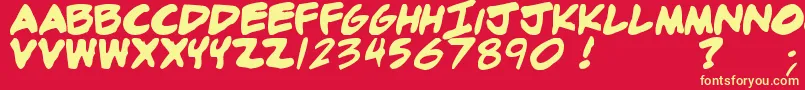 Adamb Font – Yellow Fonts on Red Background