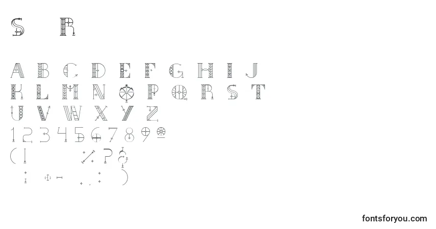 Czcionka SouthRose – alfabet, cyfry, specjalne znaki