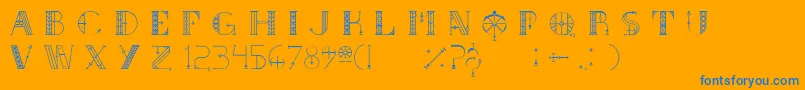 フォントSouthRose – オレンジの背景に青い文字