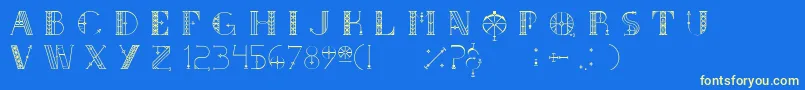 SouthRose-Schriftart – Gelbe Schriften auf blauem Hintergrund