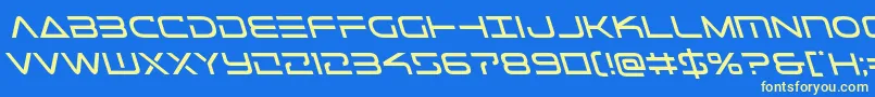 Telemarinessleft1 Font – Yellow Fonts on Blue Background