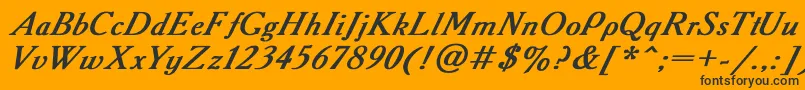 AAdemyItalicBoldItalic Font – Black Fonts on Orange Background