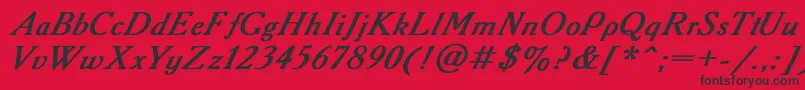 AAdemyItalicBoldItalic Font – Black Fonts on Red Background