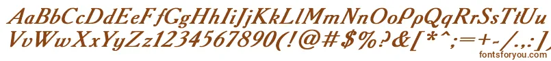 AAdemyItalicBoldItalic-fontti – ruskeat fontit valkoisella taustalla