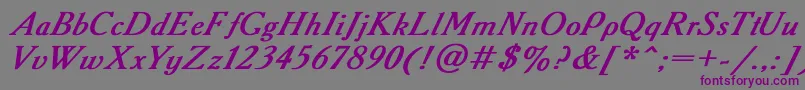 Шрифт AAdemyItalicBoldItalic – фиолетовые шрифты на сером фоне