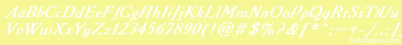 フォントAAdemyItalicBoldItalic – 黄色い背景に白い文字