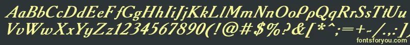 AAdemyItalicBoldItalic Font – Yellow Fonts on Black Background