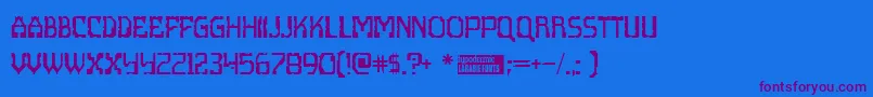 Scritzy Font – Purple Fonts on Blue Background