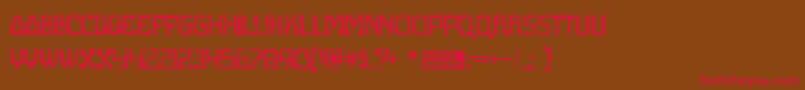 フォントScritzy – 赤い文字が茶色の背景にあります。