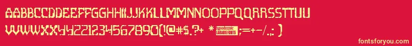Scritzy Font – Yellow Fonts on Red Background