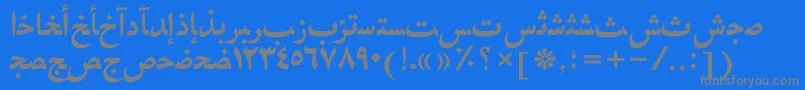 Czcionka Hfz75Ar – szare czcionki na niebieskim tle