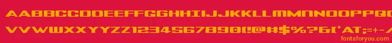 Tigershark-Schriftart – Orangefarbene Schriften auf rotem Hintergrund