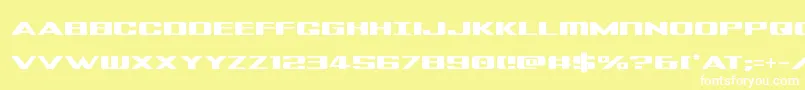 Tigershark-Schriftart – Weiße Schriften auf gelbem Hintergrund