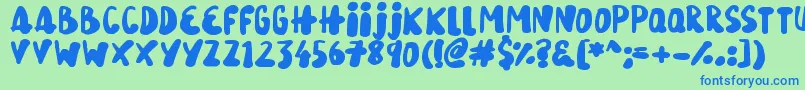 SnowySkies Font – Blue Fonts on Green Background