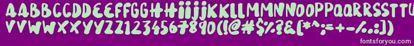 SnowySkies Font – Green Fonts on Purple Background