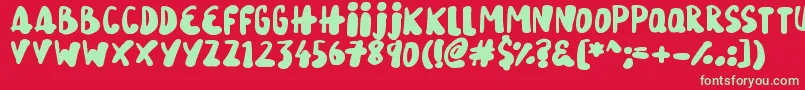 SnowySkies Font – Green Fonts on Red Background