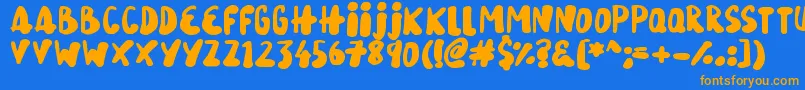 SnowySkies Font – Orange Fonts on Blue Background