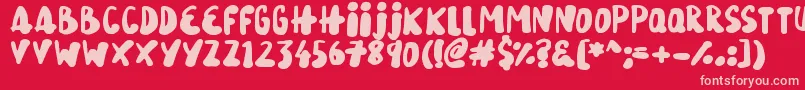 SnowySkies Font – Pink Fonts on Red Background