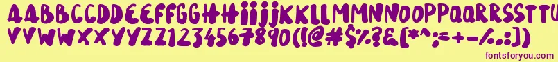 SnowySkies Font – Purple Fonts on Yellow Background