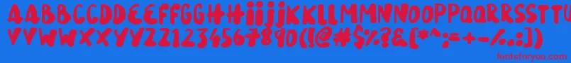 SnowySkies Font – Red Fonts on Blue Background