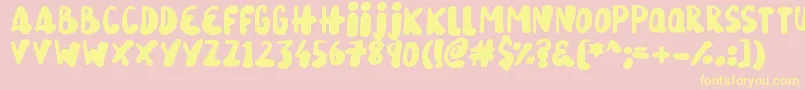 SnowySkies Font – Yellow Fonts on Pink Background