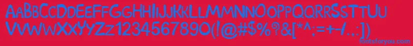 フォントScoobydoo – 赤い背景に青い文字