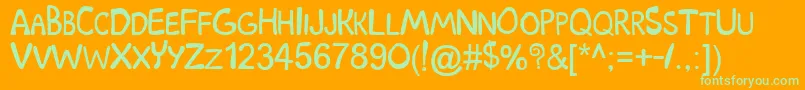 Czcionka Scoobydoo – zielone czcionki na pomarańczowym tle
