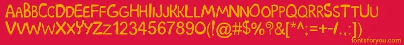 Scoobydoo Font – Orange Fonts on Red Background