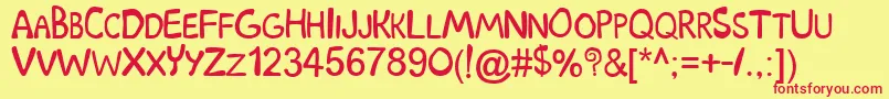 Scoobydoo Font – Red Fonts on Yellow Background