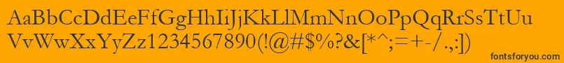 Czcionka Garamond – czarne czcionki na pomarańczowym tle