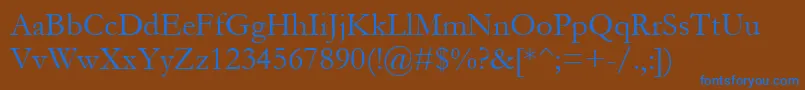 Garamond Font – Blue Fonts on Brown Background