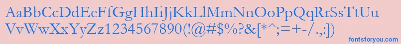 フォントGaramond – ピンクの背景に青い文字