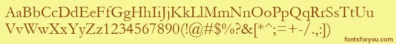 Шрифт Garamond – коричневые шрифты на жёлтом фоне