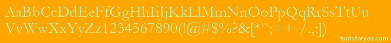 Garamond-Schriftart – Grüne Schriften auf orangefarbenem Hintergrund