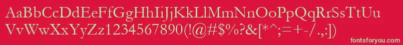 Garamond Font – Green Fonts on Red Background