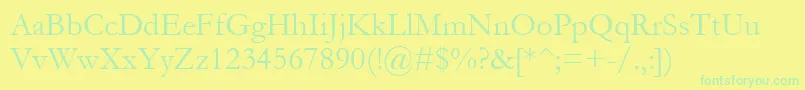 Garamond Font – Green Fonts on Yellow Background