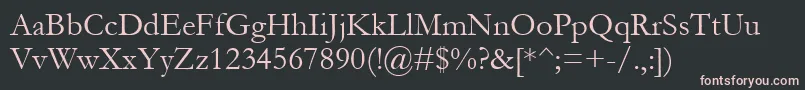 Garamond Font – Pink Fonts on Black Background