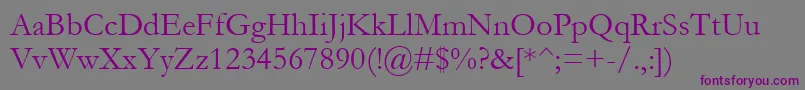 Garamond Font – Purple Fonts on Gray Background