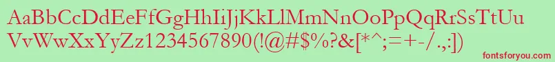 Garamond Font – Red Fonts on Green Background