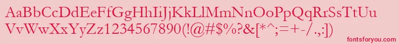 Garamond-Schriftart – Rote Schriften auf rosa Hintergrund