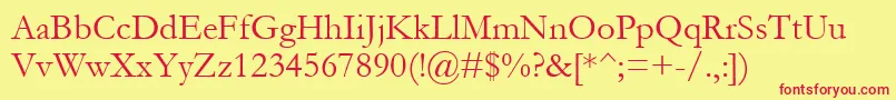 Garamond Font – Red Fonts on Yellow Background