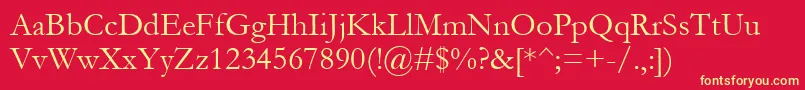 Garamond Font – Yellow Fonts on Red Background