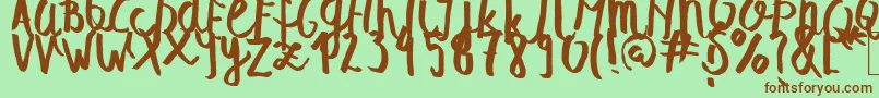 SummerSoulScript Font – Brown Fonts on Green Background