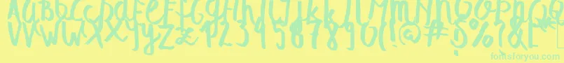 SummerSoulScript Font – Green Fonts on Yellow Background