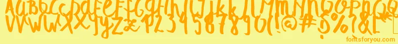 SummerSoulScript Font – Orange Fonts on Yellow Background