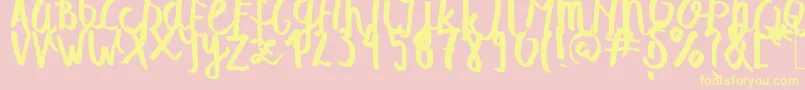 SummerSoulScript Font – Yellow Fonts on Pink Background